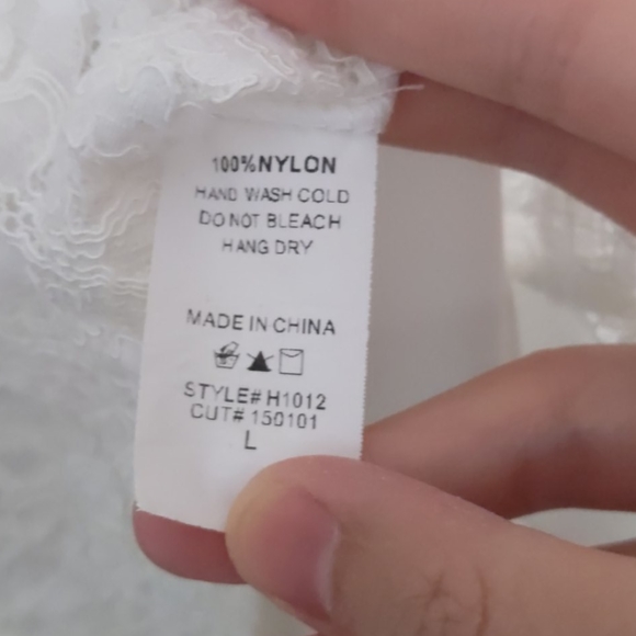 Beautiful White Lace Dress size Large - Picture 6 of 8